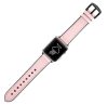 Apple Watch kívül bőr belül szilikon óraszíj /pink/ 38/40/41 mm