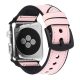 Apple Watch kívül bőr belül szilikon óraszíj /pink/ 42/44/45 és 49 mm