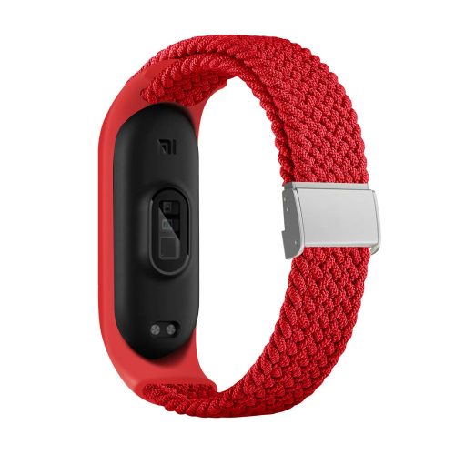 MYBANDZ Mi Band 3/4/5/6/7 - Állítható fonott óraszíj-piros