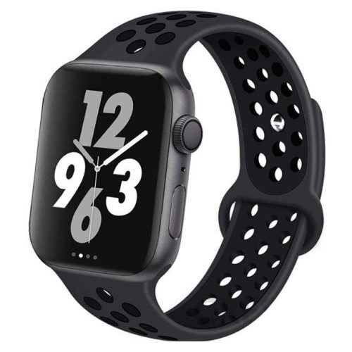 Apple Watch lélegző szilikon óraszíj /fekete/ 42/44/45/49 mm