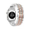 Apple Watch "Pearlmaster" láncszemes fém óraszíj /ezüst-rosegold/ 38/40/41 mm