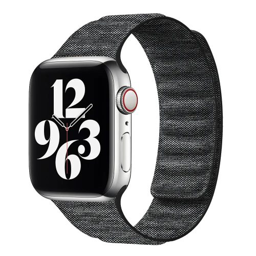 Apple Watch két részes mágneses szövet pánt /fekete/ 38/40/41 mm