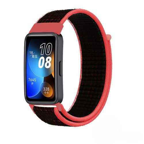 MYBANDZ Tépőzáras szövet óraszíj/piros-fekete Huawei Band 8