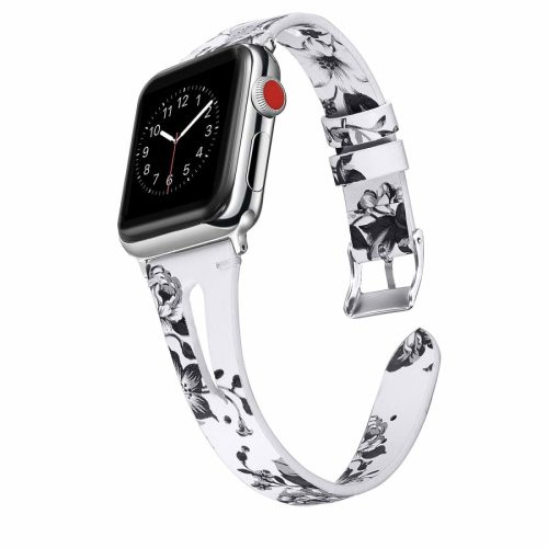 Apple Watch lélegző bőróraszíj /virág/ - 38/40/41mm