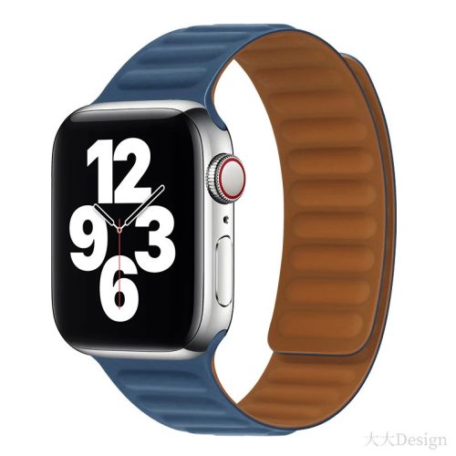 Apple Watch két részes mágneses szilikon pánt /sötétkék/ 42/44/45/49 mm