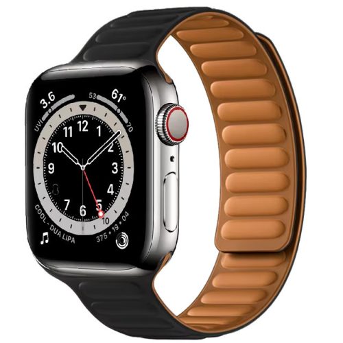 Apple Watch két részes mágneses szilikon pánt /fekete/ 40/41 és 42mm