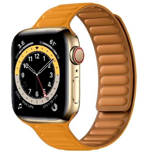 Apple Watch két részes mágneses szilikon pánt /narancs/ 40/41 és 42mm