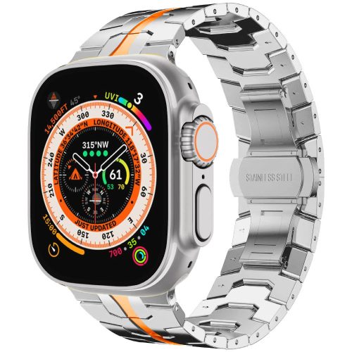 Apple Watch Space fém óraszíj /ezüst-narancs/ 42/44/45/49 mm