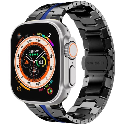 Apple Watch Space fém óraszíj /fekete-kék/ 42/44/45/49 mm