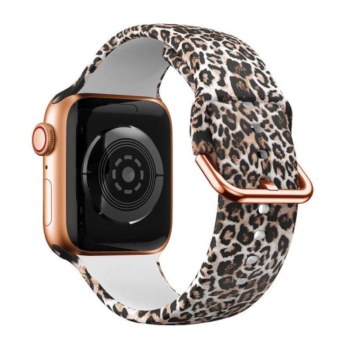 Apple Watch csatos szilikon óraszíj /leopárd/ 42/44/45/49 mm