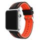 Apple Watch sportos szilikon óraszíj /fekete-narancs/ 42/44/45/49 mm