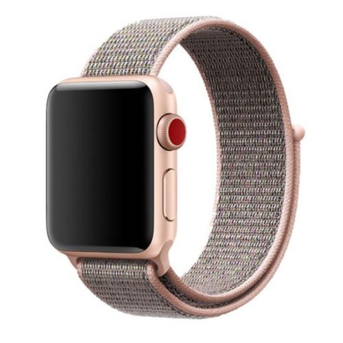 Apple Watch rugalmas szövet óraszíj /rózsaszín - homok/ 38/40/41 mm