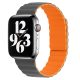 Apple Watch mágneses kétrészes szilikon szíj /szürke-narancs/ 38/40 és 41 mm