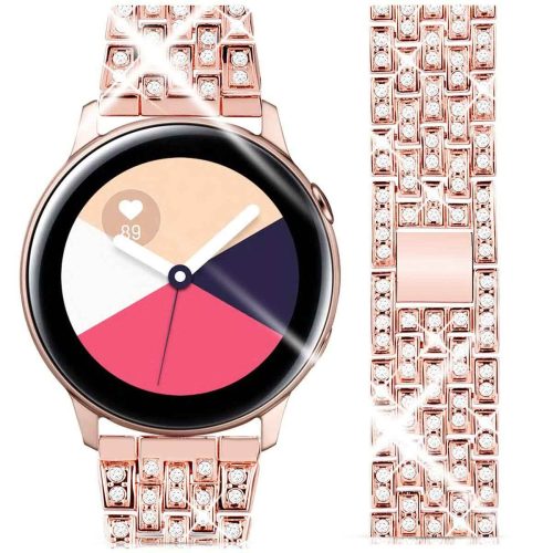 MYBANDZ Diamond fém óraszíj- pinkarany 20 mm